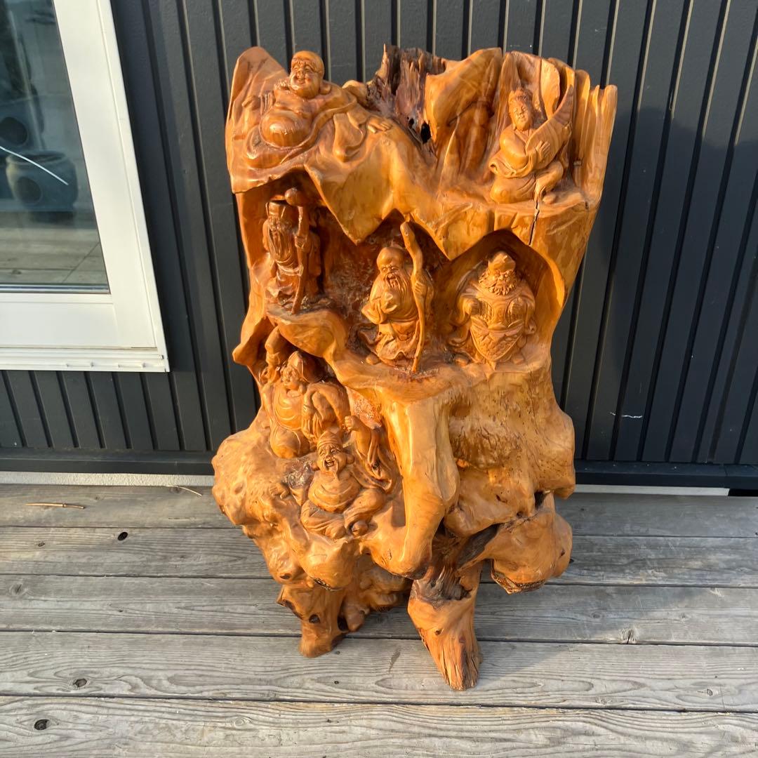 大黒天・恵比寿天 木彫り像｜商売繁盛・金運招来の七福神・神棚用