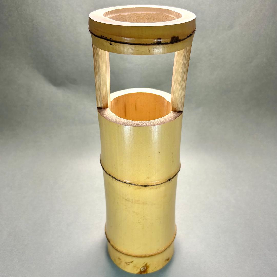 花入 『久田宗也書付 置筒竹花入』 あさきり 尋牛斎 お