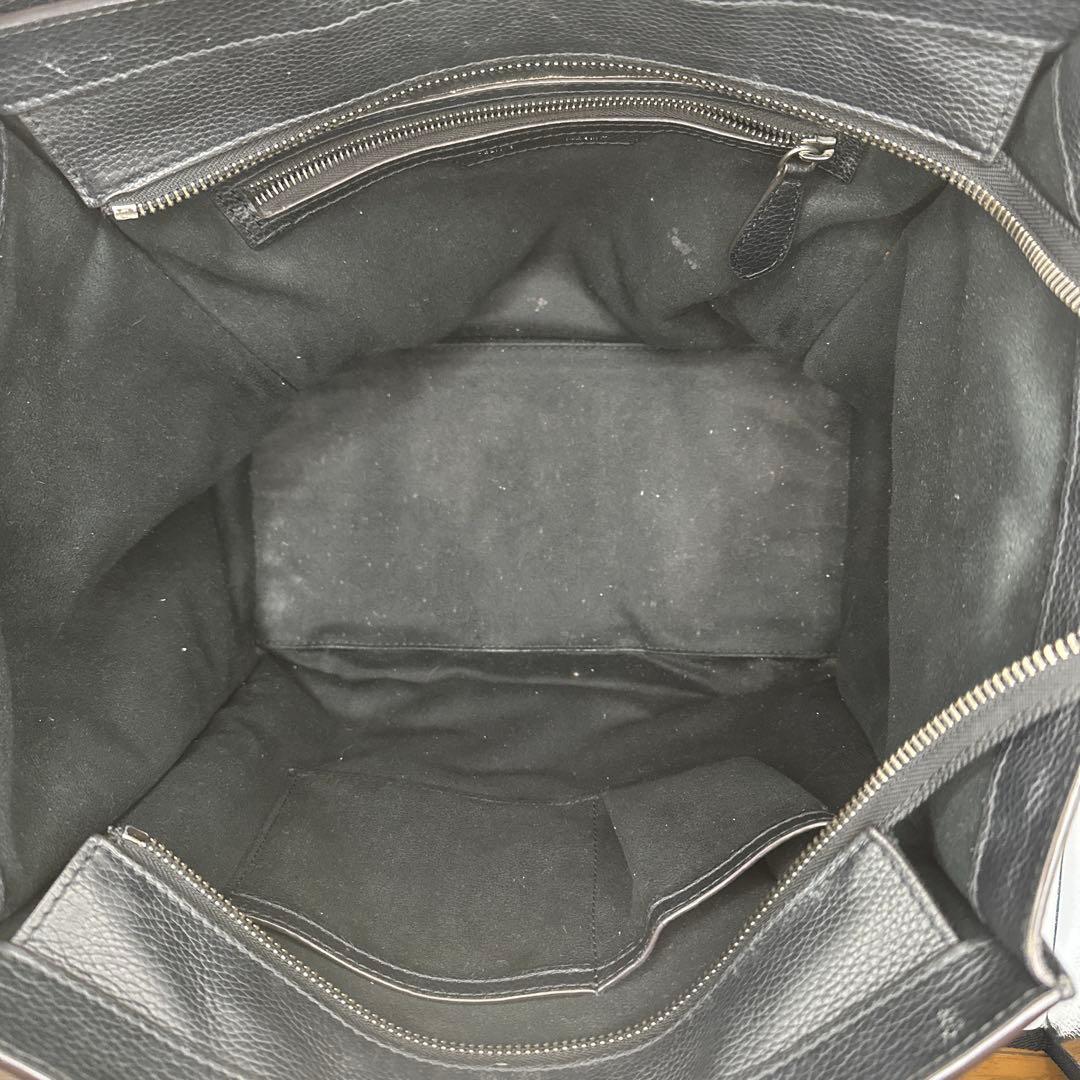 CELINE ラゲージ ミニ ブラック レザー ハンドバッグ 旧ロゴ 保存袋付き