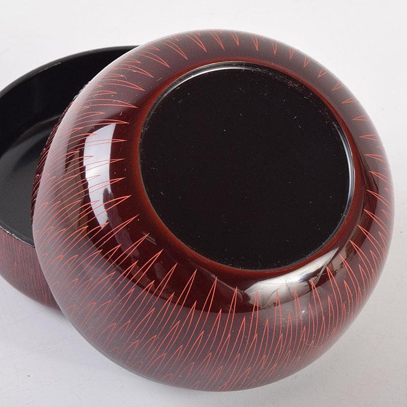 茶道具 中村湖彩作 朱菊毛彫 平棗 共布共箱 V 8641の通販はau PAY