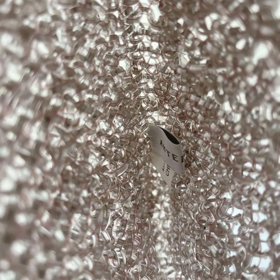 美品　アンテプリマ　スタンダードスクエアミディアム　ピンクシルバー　チェーン付き