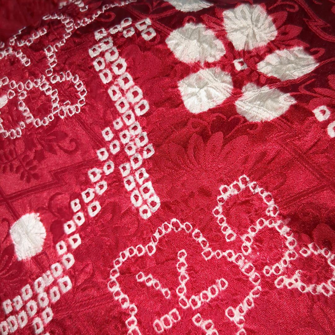 正絹振袖 絞り 駒刺繍 扇流水花文 金彩 振袖セット 振袖フルセット 赤黒