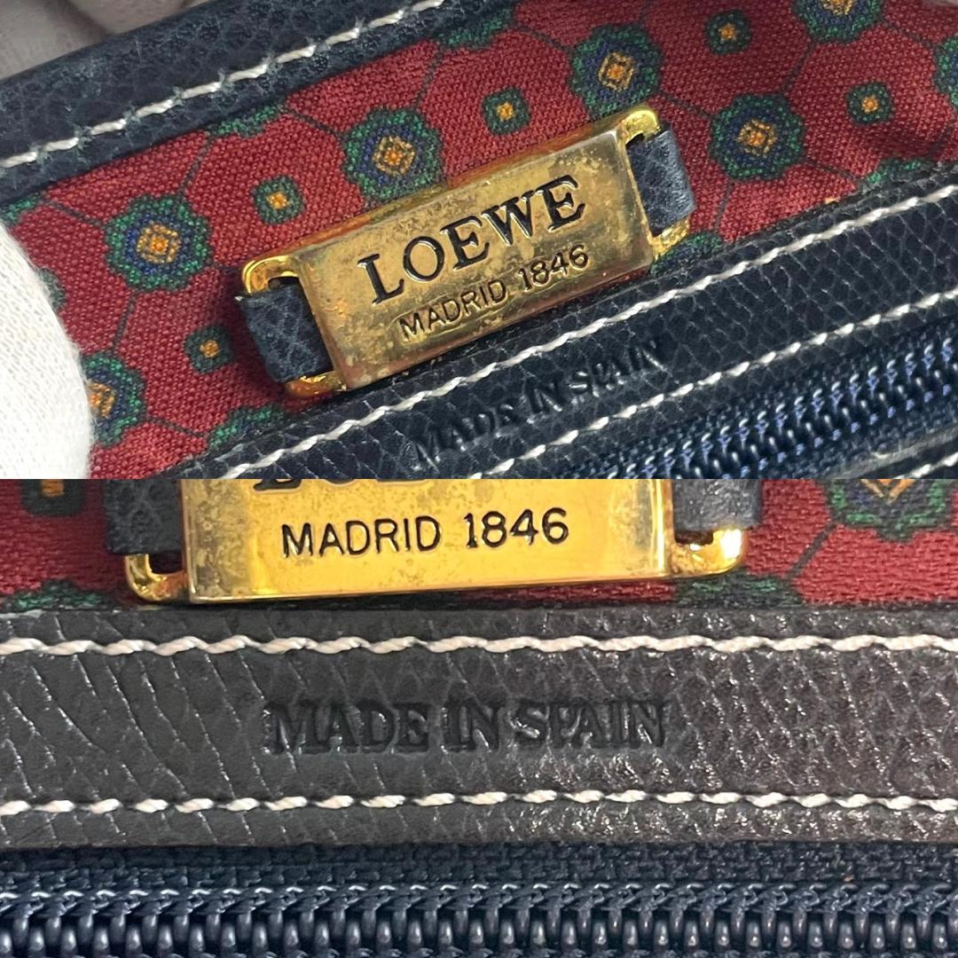 Y*a様 極希少✨ロエベ ショルダーバッグ アナグラム ロゴ型押し レザー 黒