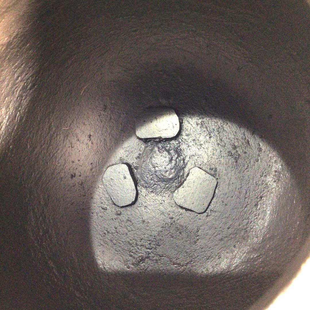 Ｍ６６２　茶釜　『釜師　門脇喜平造』『斑紫銅蓋』『真形釜』　共箱　茶道具