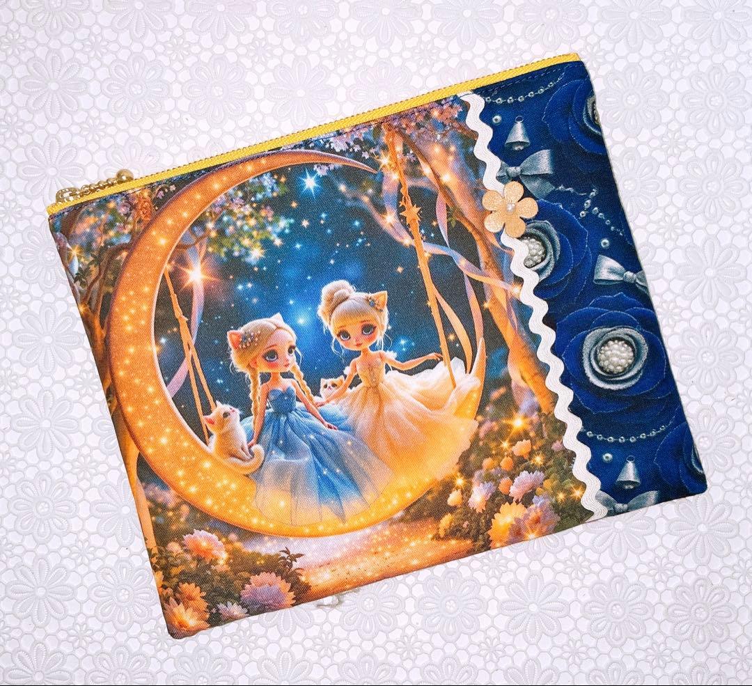 フラットポーチ♡レディ＆わんことにゃんこ