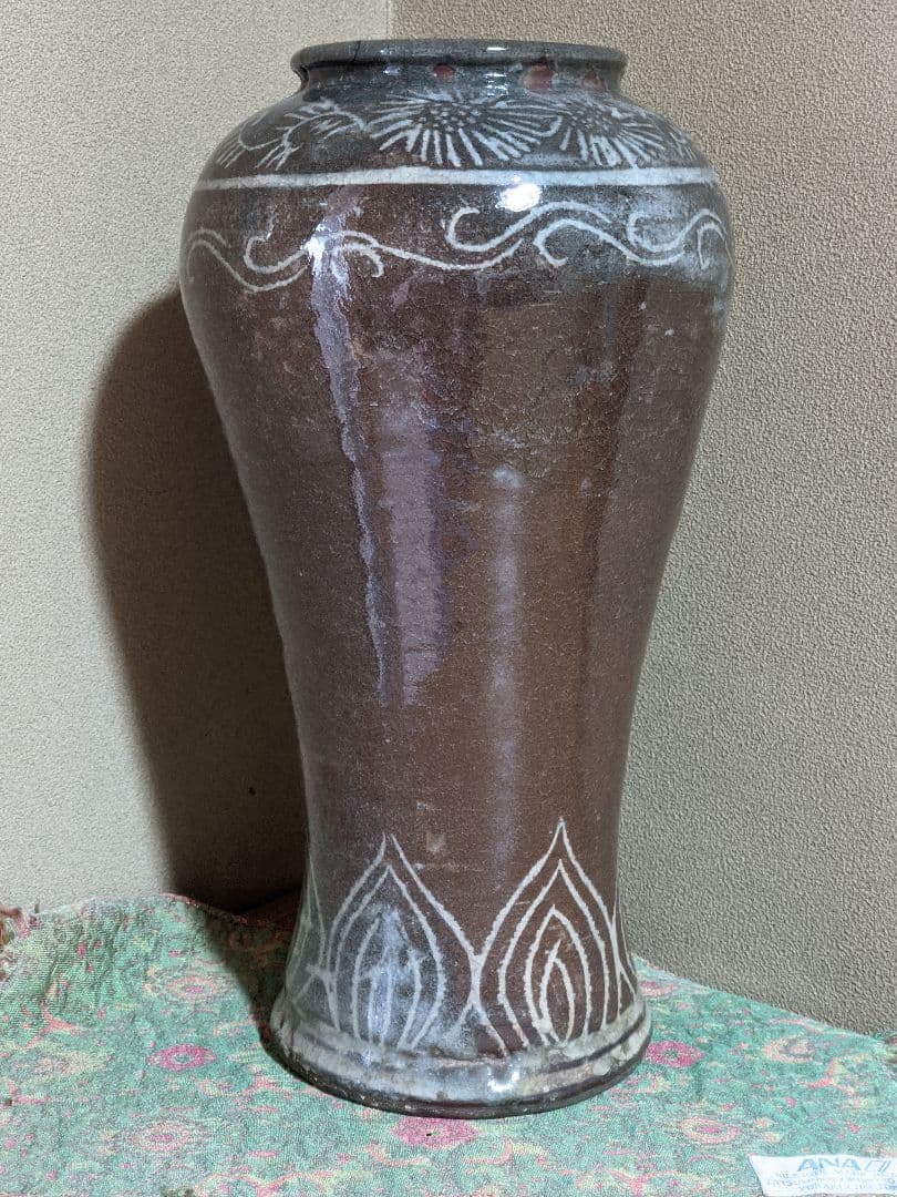 ⭐朝鮮陶磁 白土象嵌 高麗青磁 瓶 壺 アンティーク 骨董品 コレクション