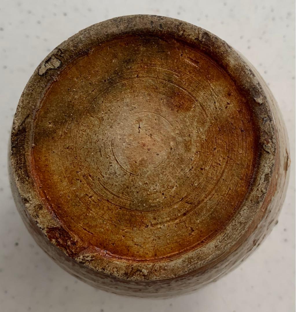 瀬戸焼　お歯黒壺　高台　双耳　アンティーク