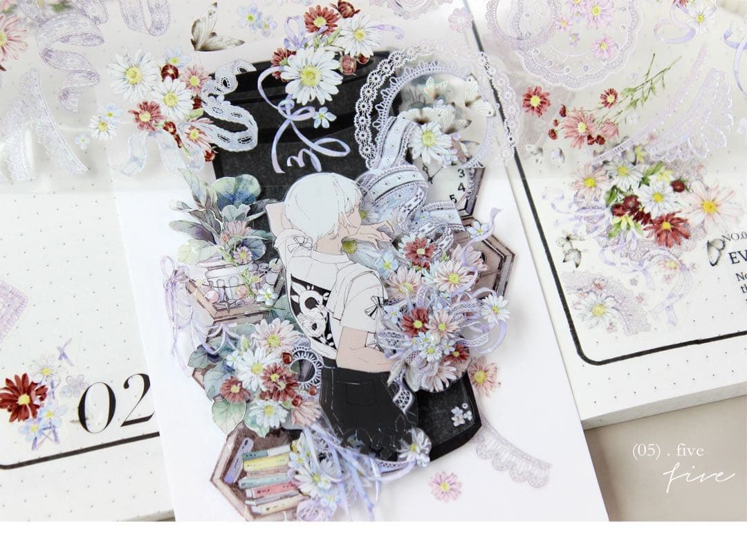 moodtape《花野似梦》海外マスキングテープ　マステ 【1802】