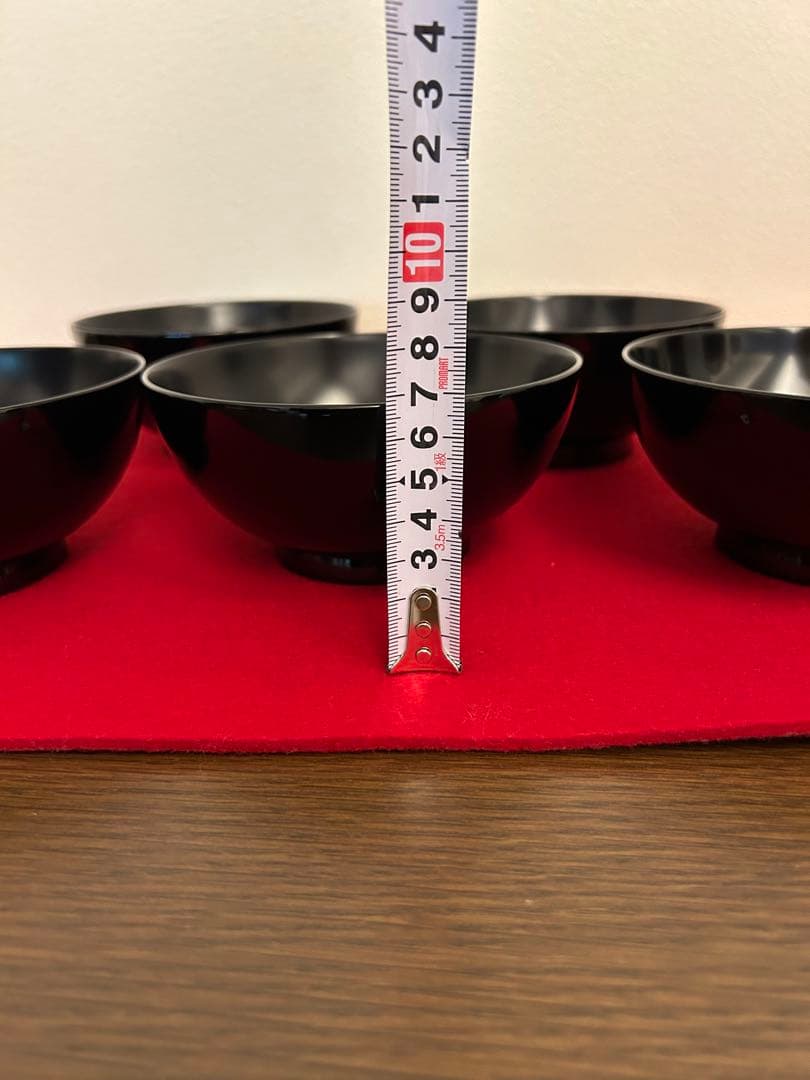 輪島塗　黒呂色蓋内銀地　紅葉蒔絵煮物椀五客