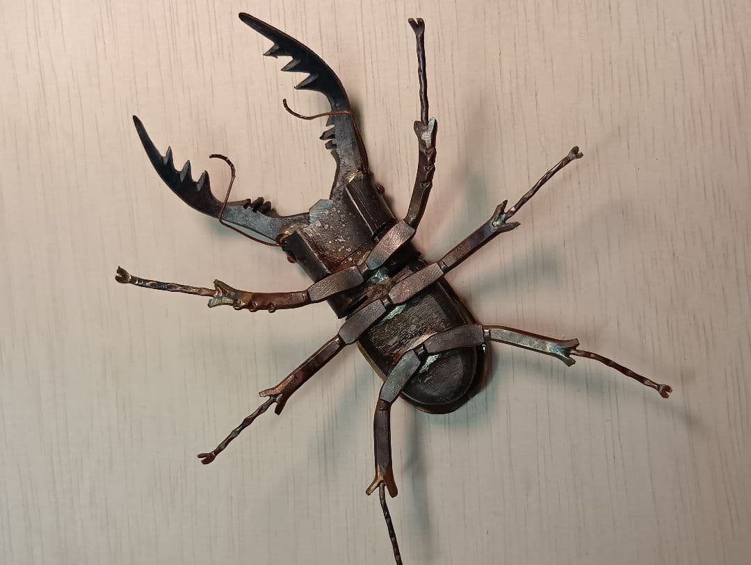 金工ノコギリクワガタ　オブジェ　ペーパーウェイト