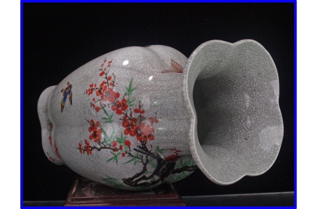 中国 清時代 在銘手描き花瓶 美術品 激安骨董品 DE1040B12-5