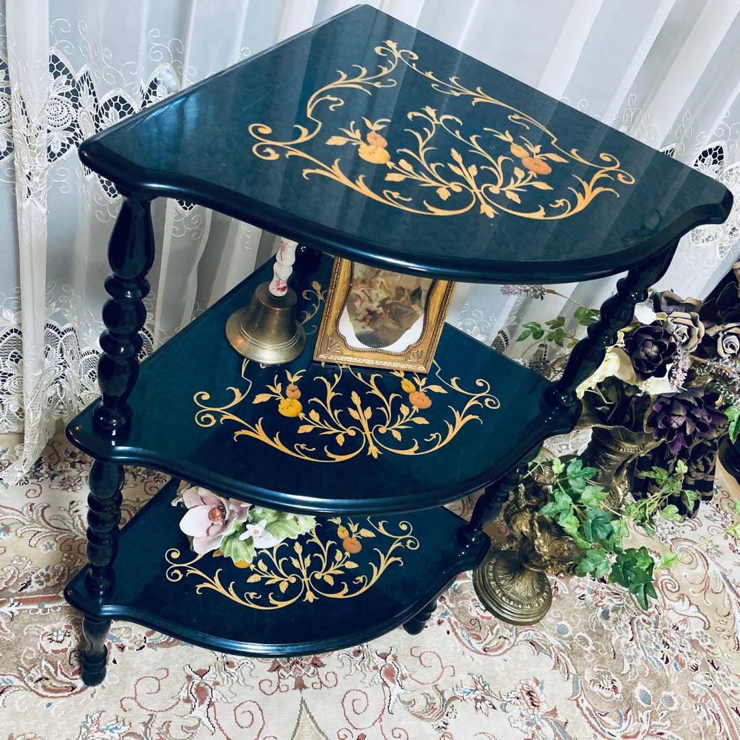 イタリア製象嵌 ドマンDemain コレクション コーナーテーブル 飾り棚