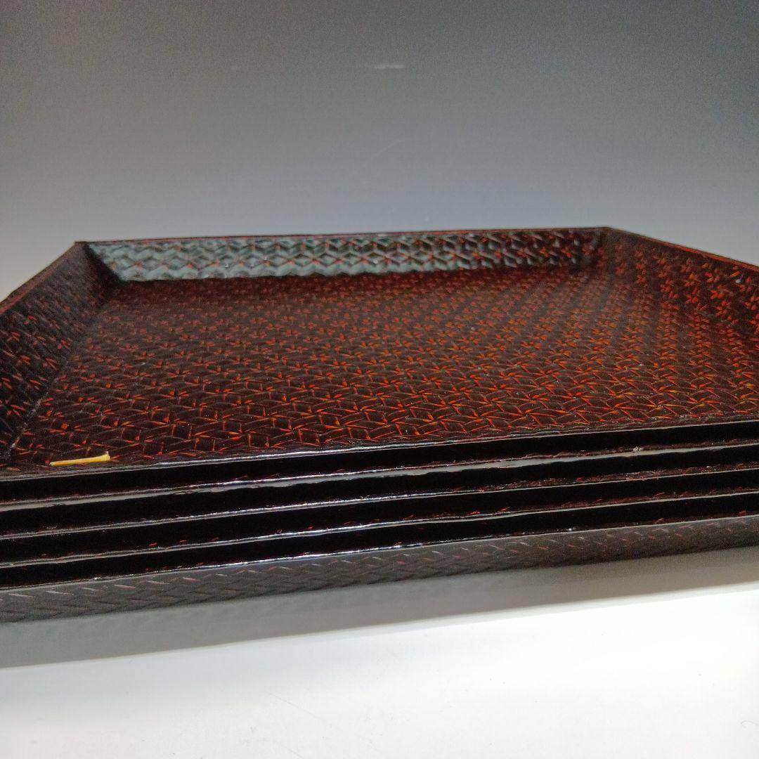 値下げ籃胎漆器　久留米(赤松製)懐石膳5枚