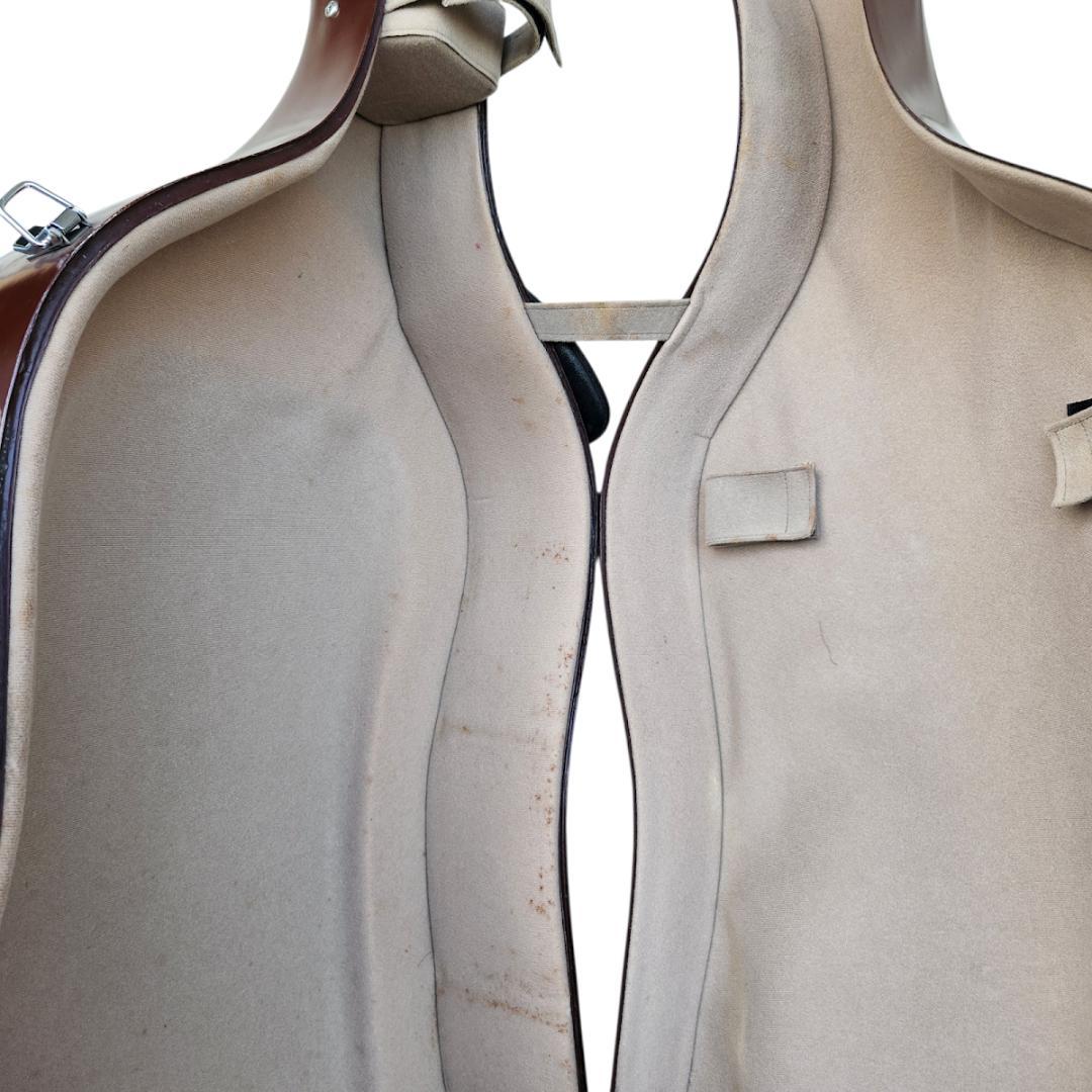 チェロ用ハードケース ブラウン 傷有 金具調整可 ストラップ付