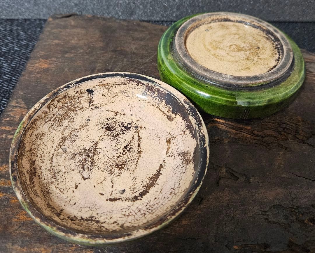 中国古美術 中国古陶磁器 中国古玩 明代 緑交趾 三彩 陽刻浮彫 鳳凰