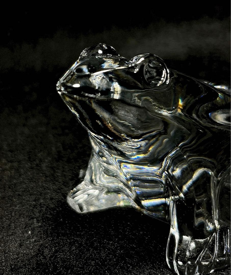 バカラBaccaratクリスタルカエル置物ペーパーウエイトガラス細工