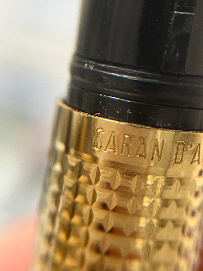 ゴールド 万年筆 ボールペン セット 刻印 585 14k ヴィンテージ 黒 金