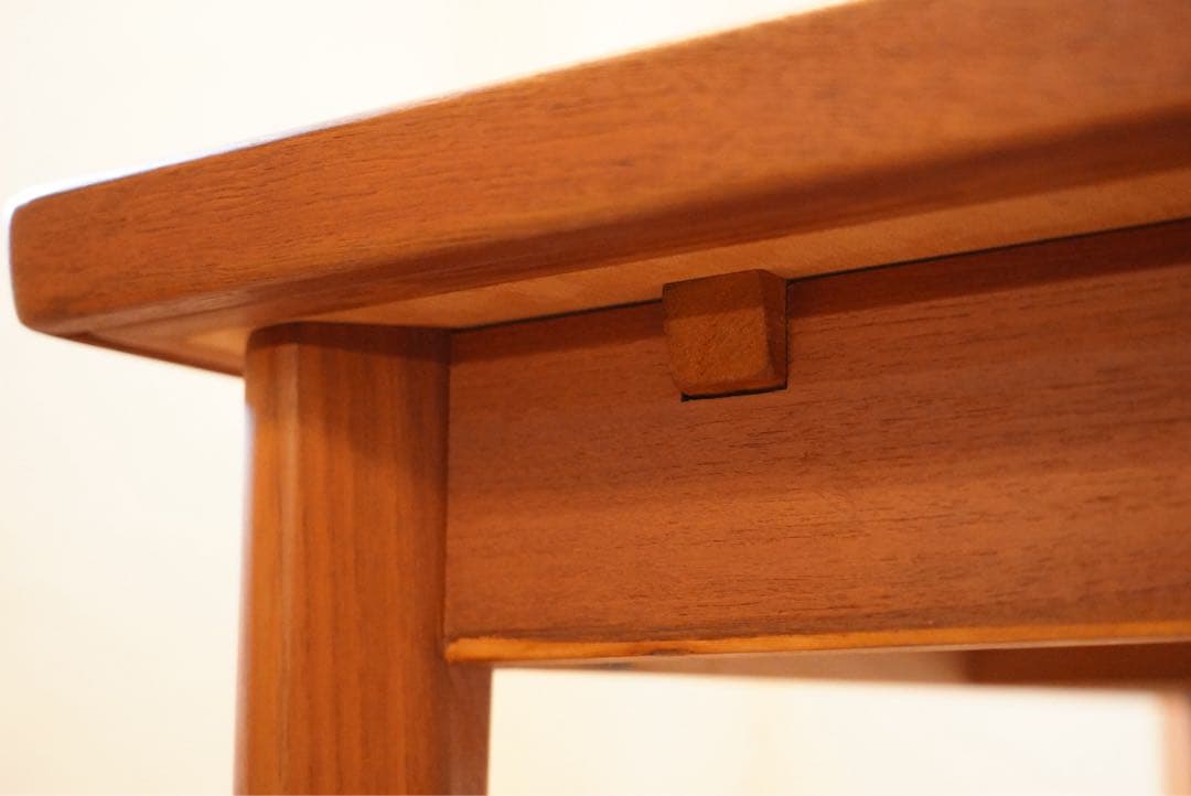 デンマーク ヴィンテージ ドローリーフ ダイニングテーブル 木製 チーク 北欧