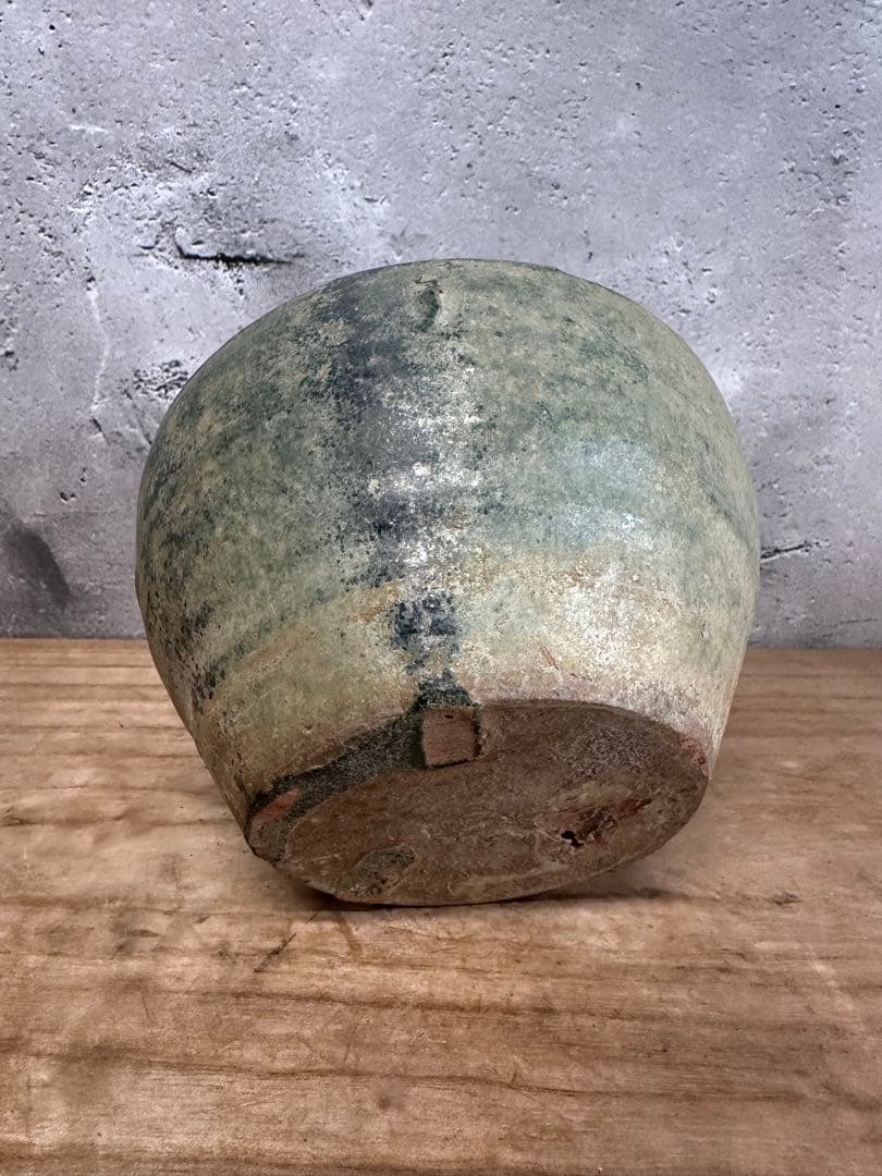 漢時代 緑釉 壺 骨董品 中国古美術 銀化