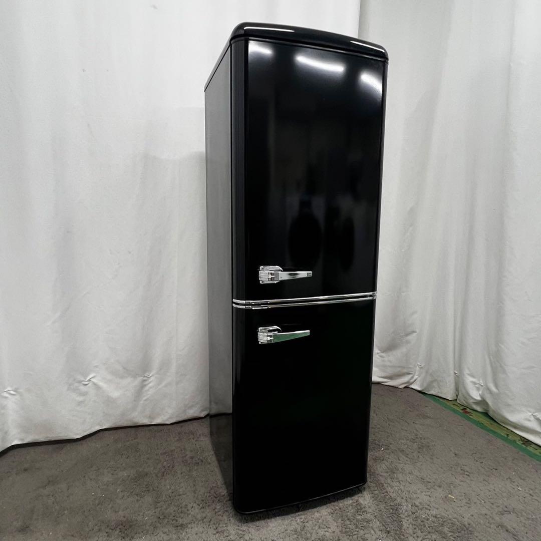 936⭕️冷蔵庫　レトロ　黒　150ℓ　アイリスオーヤマ　安い　23年　設置無料