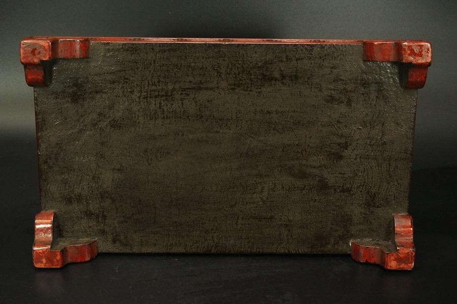 武具甲冑 讃岐 堆朱 刻 雲蝙蝠 鹿角 吉祥 刀掛(LC328)