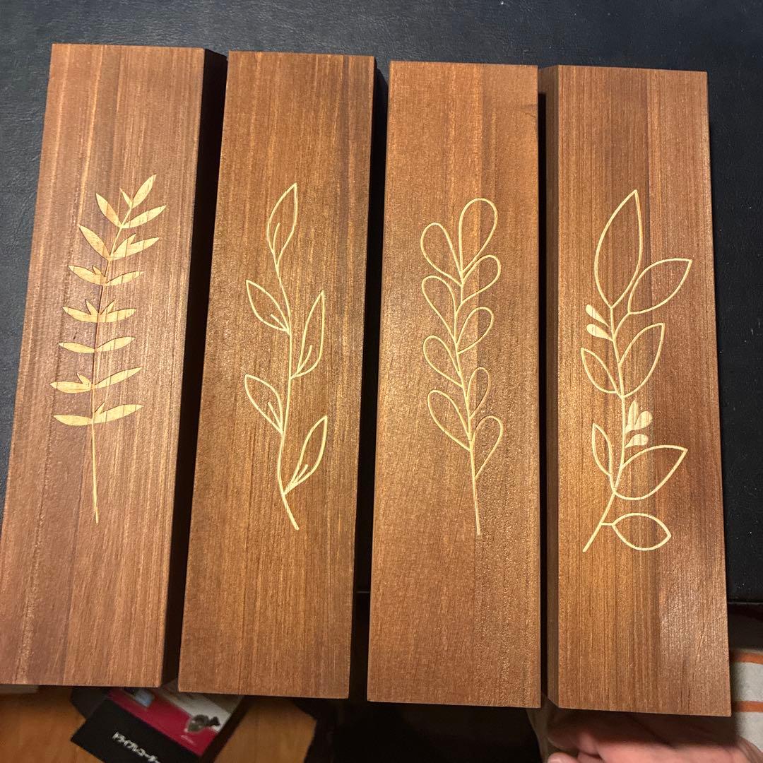 木製植物彫刻パネル4個セット 新品未使用品 - メルカリ