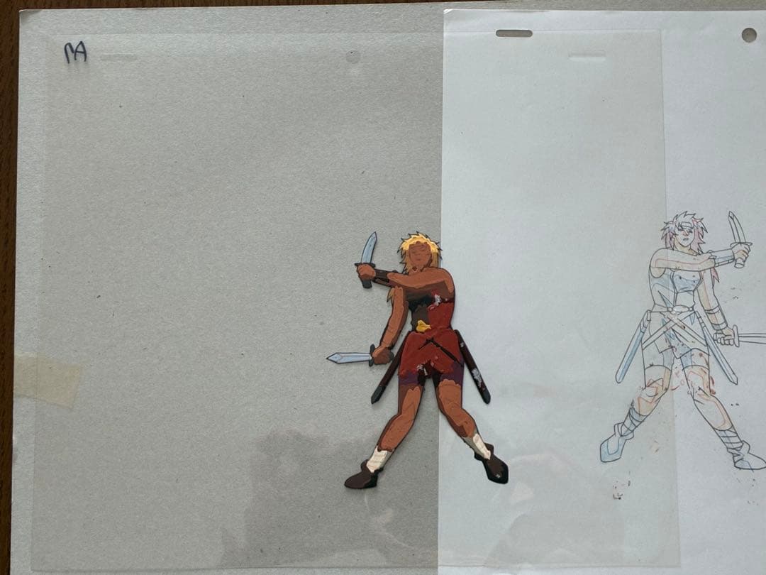 貴重】ロードス島戦記 英雄騎士伝 手書きセル画＋コンテセット 6枚まとめ