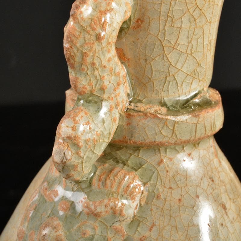 中国 耀州窯 青磁 双耳瓶 C R6659 - メルカリ