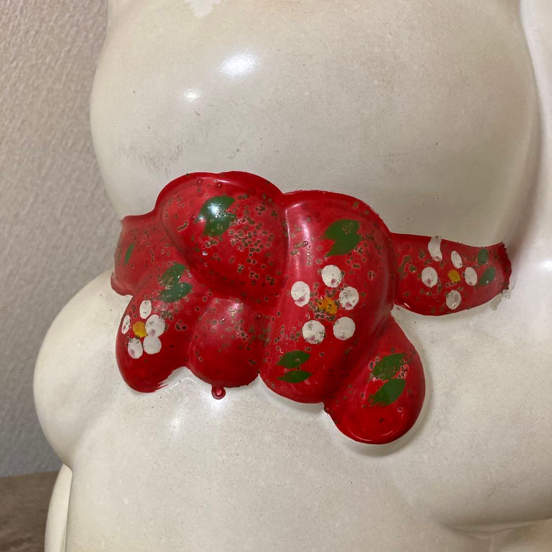 特大 古い招き猫 招福置物 貯金箱 千万両縁起物〈検 常滑焼 七福神 薬師