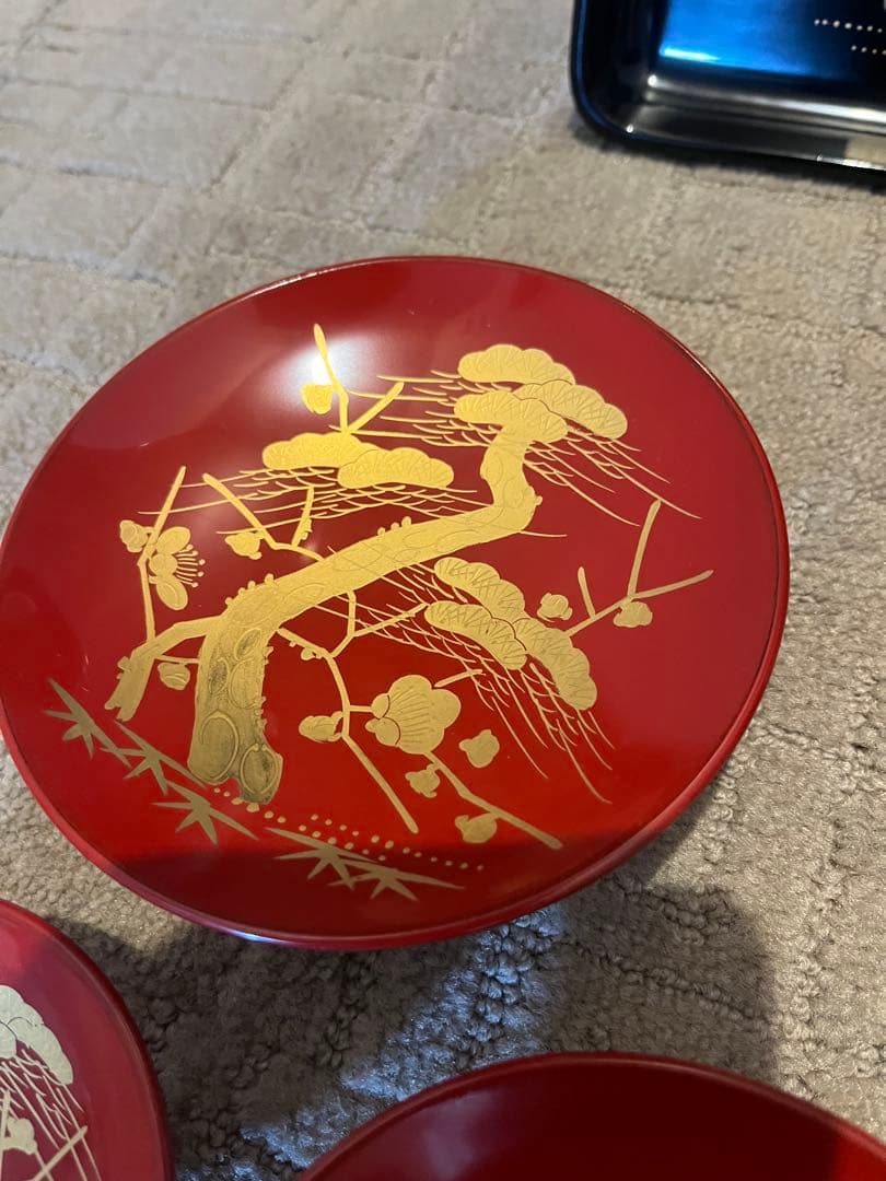 お屠蘇セット　漆塗り　蒔絵松竹梅　極上　輪島塗