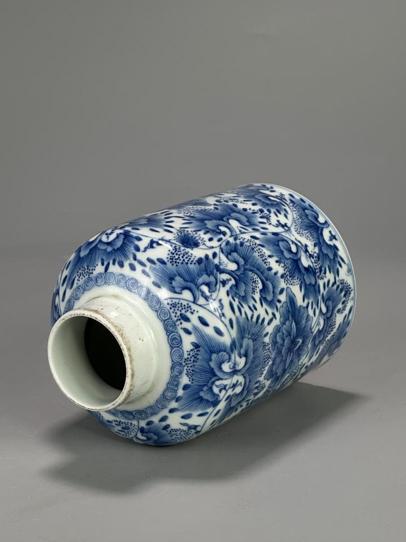 中国美術 煎茶道具 茶器 青花花卉文茶壺 染付茶入 時代 古物 唐物