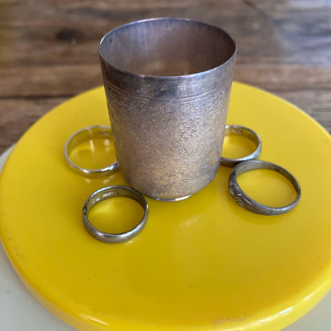 純銀　銀盃　銀杯 指輪4個　まとめて　39g