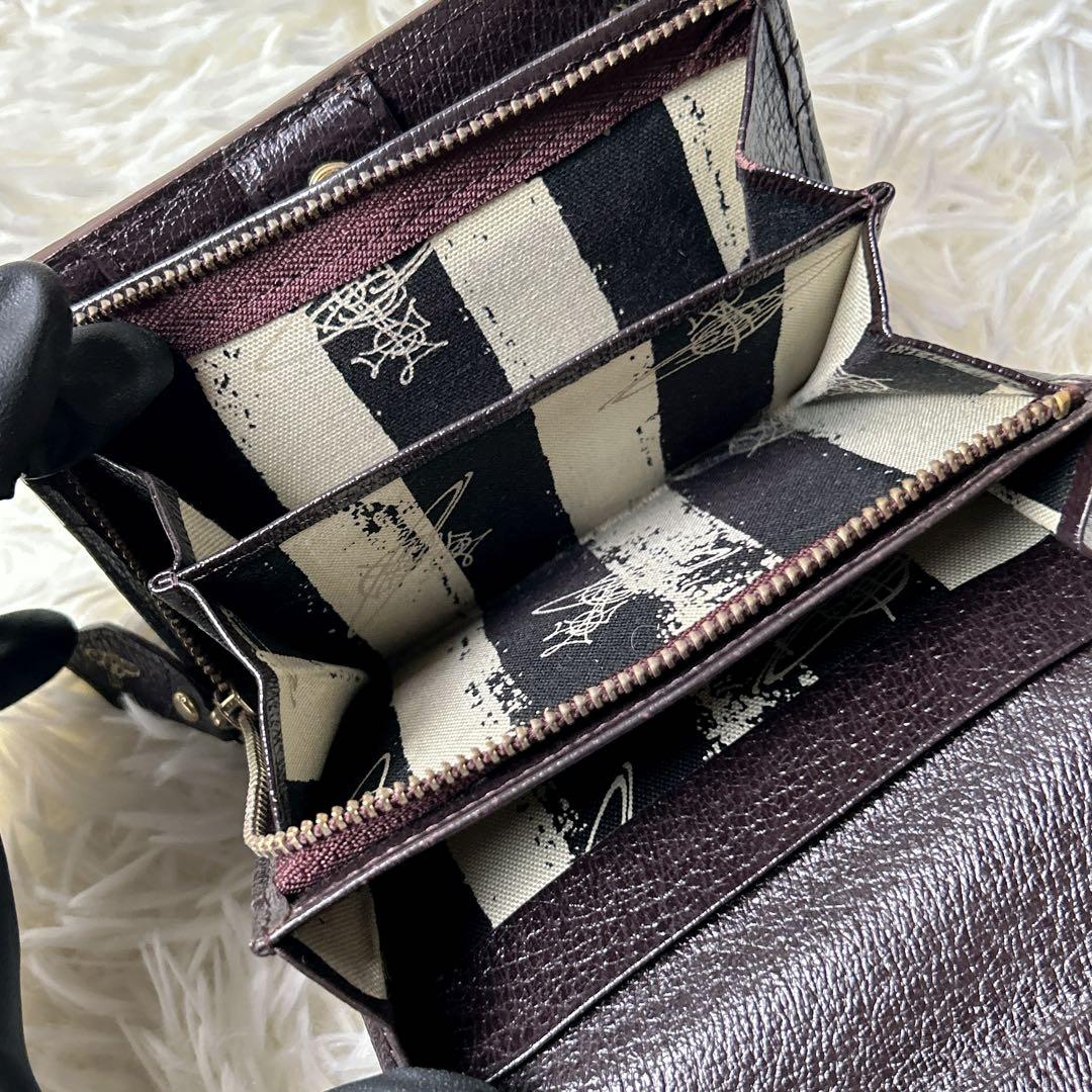 【美品】ヴィヴィアンウエストウッド　財布　3つ折財布　オーブ　ブラウン レザー
