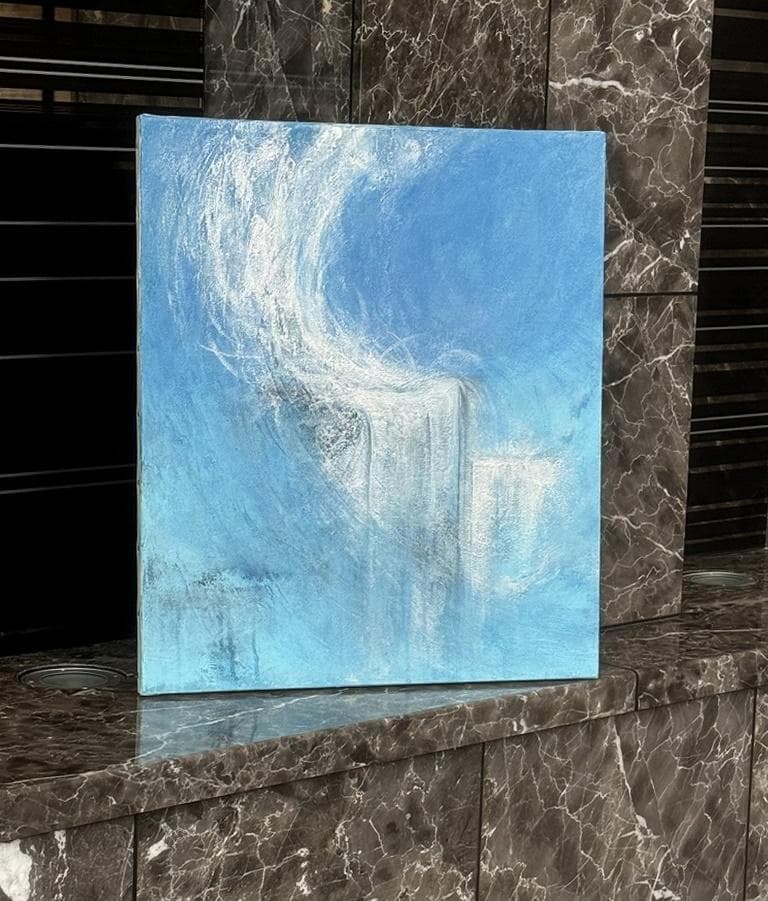 光の滝 抽象画 キャンパス アクリル 絵画 海 滝 水