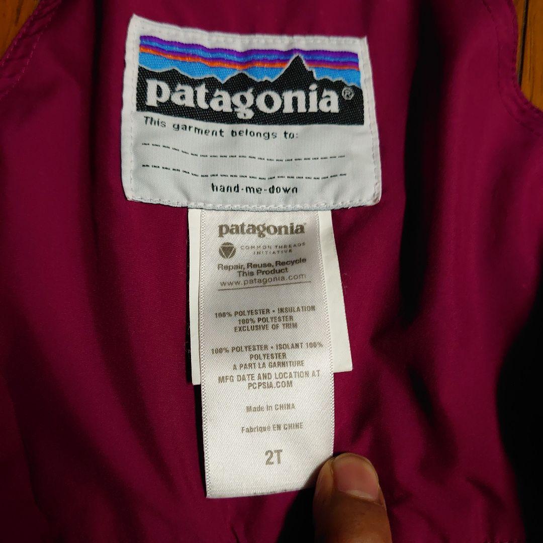 patagonia子ども用スノーボードウェア 紫とピンク