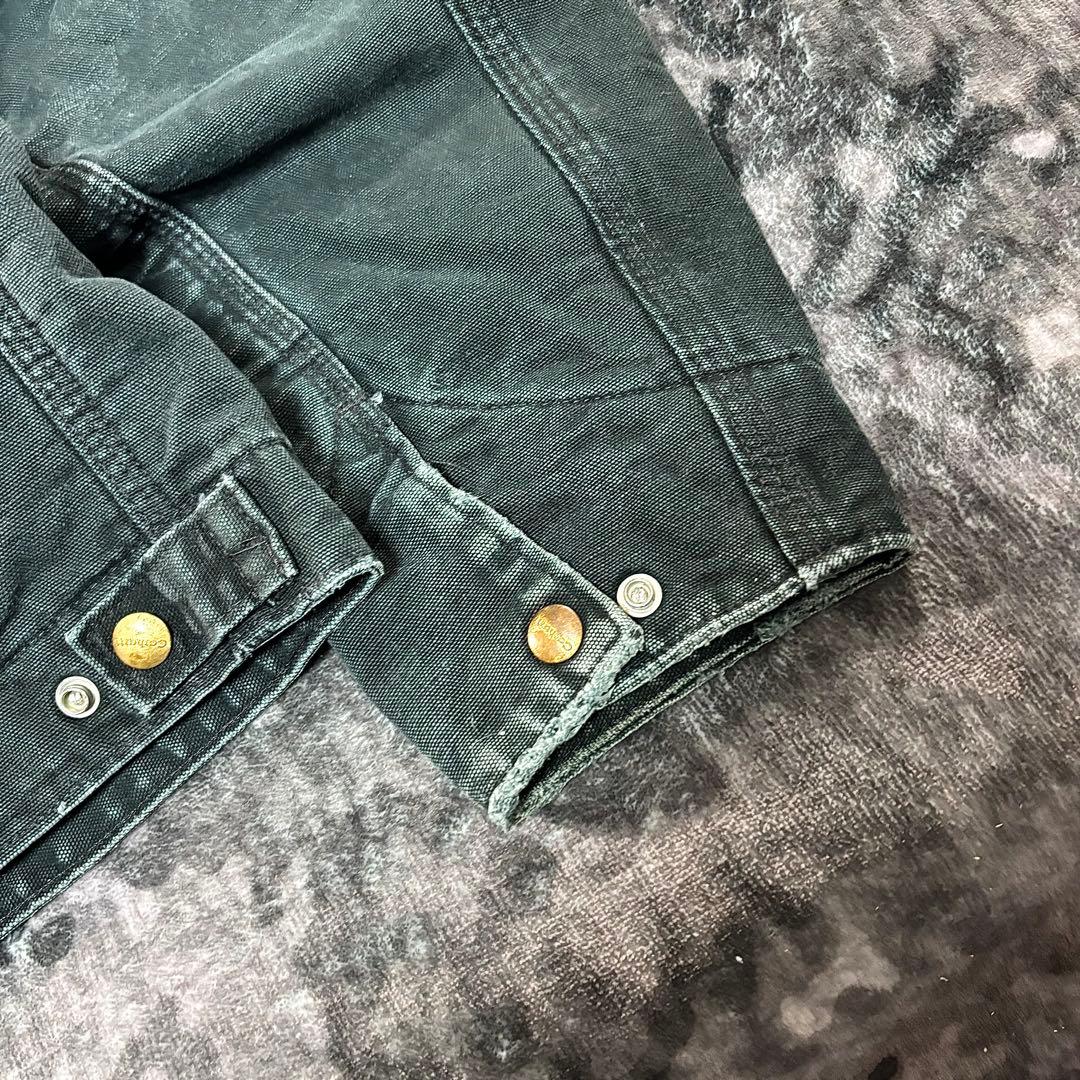 Carhartt デトロイトジャケット 希少グリーン 刺繍デザイン 雰囲気抜群
