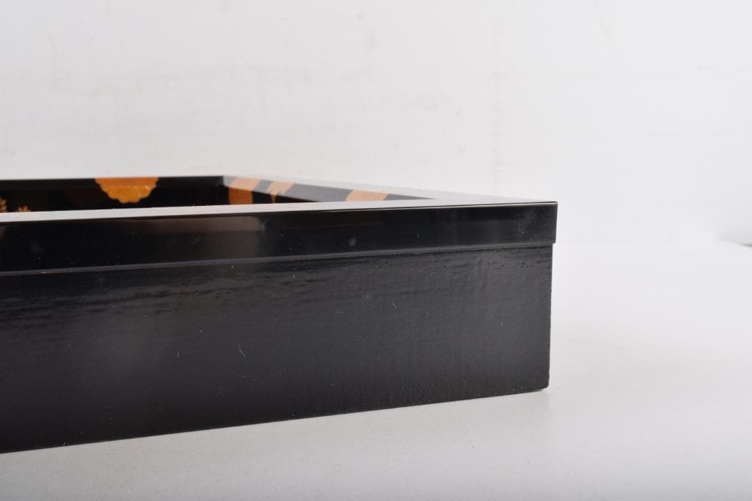 茶道具　加賀蒔絵師　細川司光作　高台寺蒔絵　炉縁　共箱　V　8427A