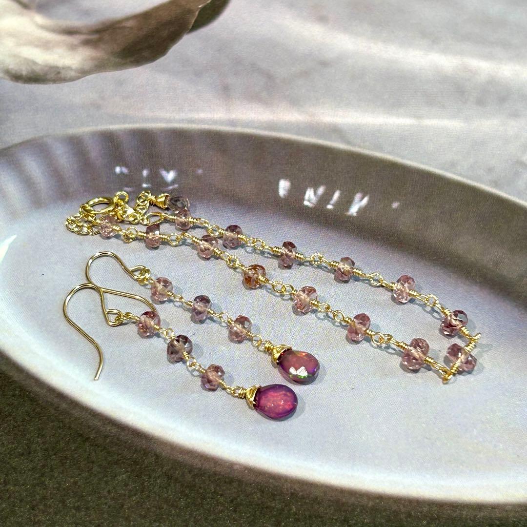 専用✳︎14kgf マラヤガーネット ドラゴンガーネット ブレスレットとピアス