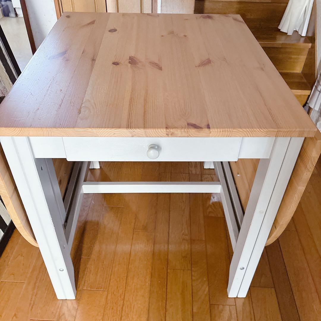 くめこ様リクエスト品】IKEA GAMLEBY ゲートレッグテーブル 伸縮式