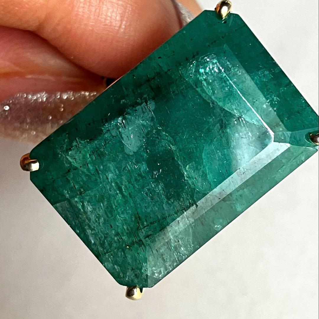 訳あり32ctグリーンベリルリング・指輪ゴールドK18金ゴールド 匿名配送