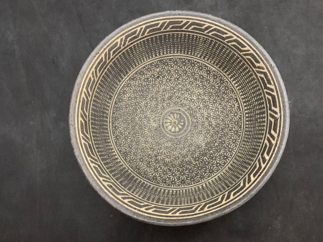 茶道具 新羅土器 神羅窯 土器茶碗 柳 茶碗 茶器 土器 共箱 - 工芸品一