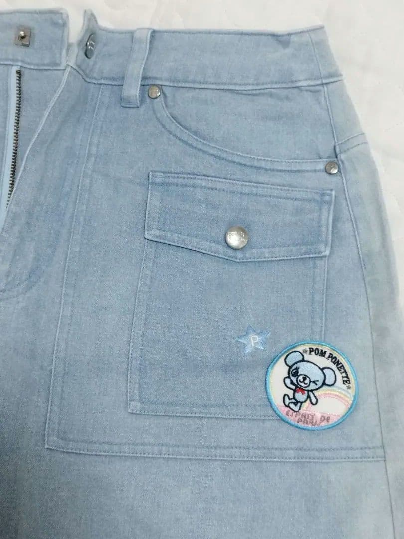 【希少】ポンポネット　ミントくん　デニム台形スカート　160
