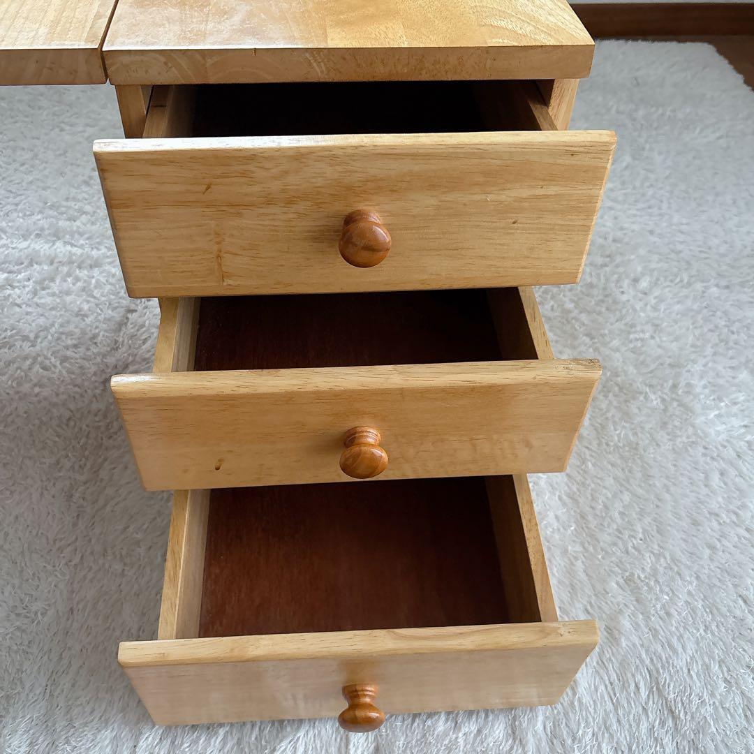 折り畳み】文机 机 座卓 作業台 花台 木製 ナチュラル 引き出し付き