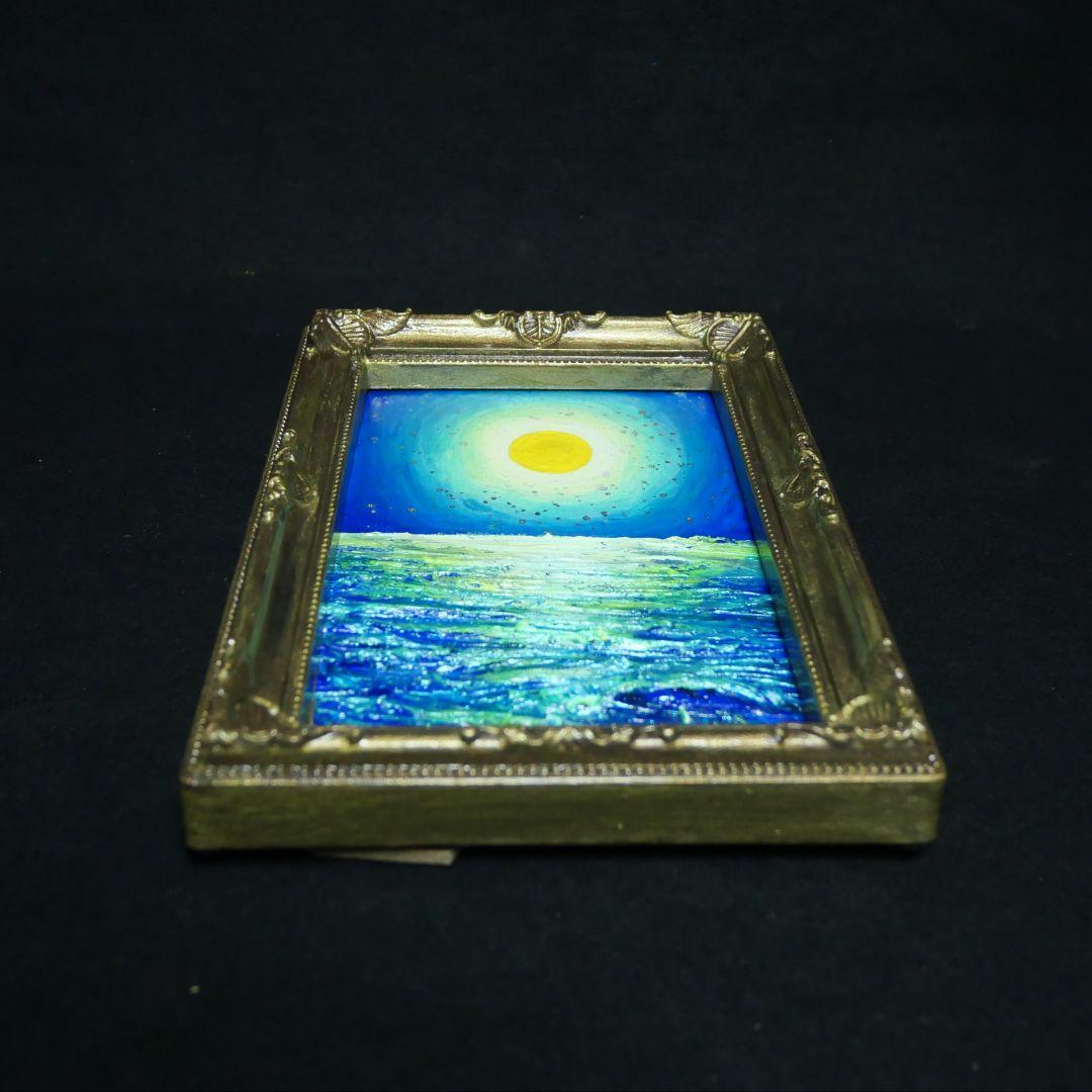 油絵 油彩 油彩画 絵 絵画 ミニ絵画【月の海】