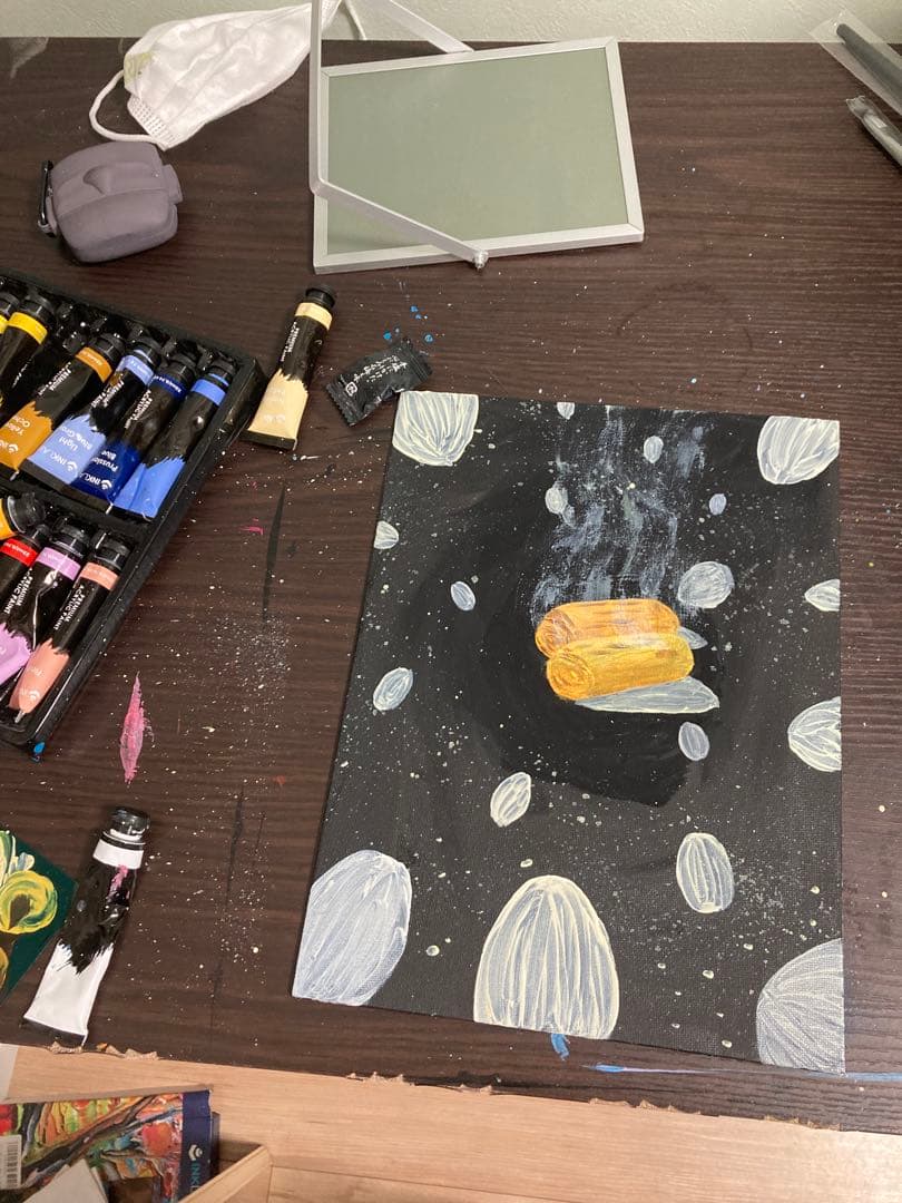 卵焼きの絵を描きましたぜひ買ってみてください！結構可愛い笑笑笑 うちの子フード】卵焼きちゃん＊イラスト制作過程｜柑橘コウ