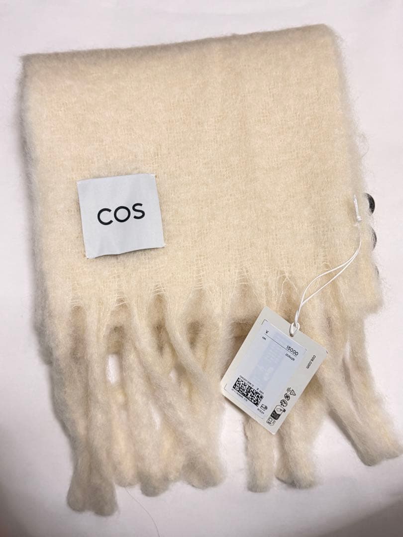 COS フリンジブラッシュドモヘアマフラー 新品新品・タグ付き】 COS