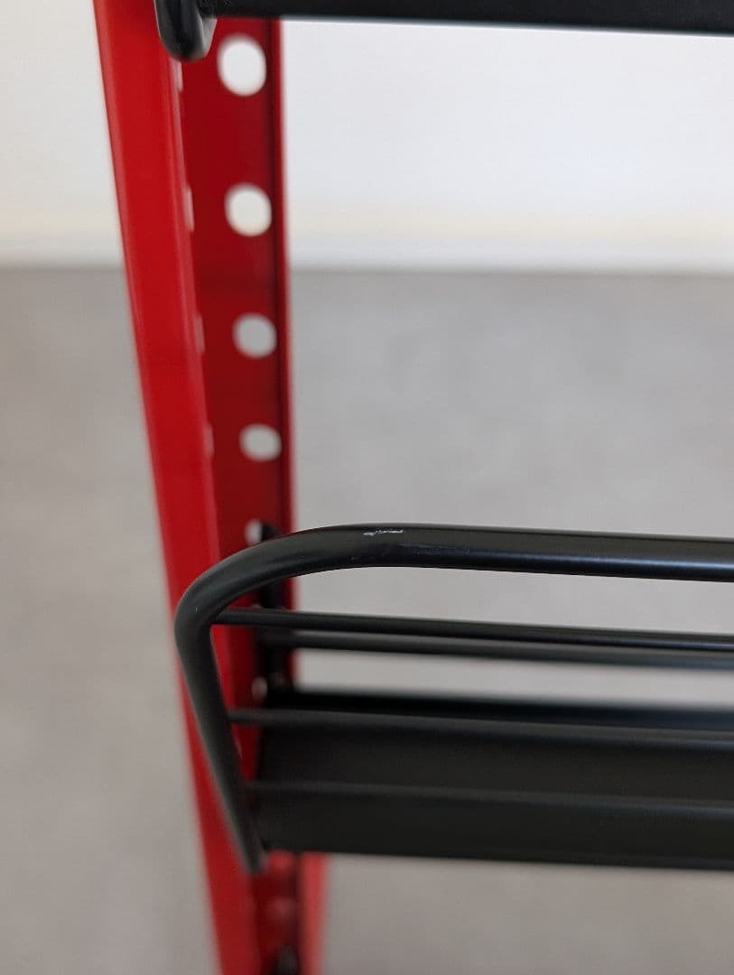 USED/スチール マガジンラック 黒×赤 モダン ミニマルデザイン