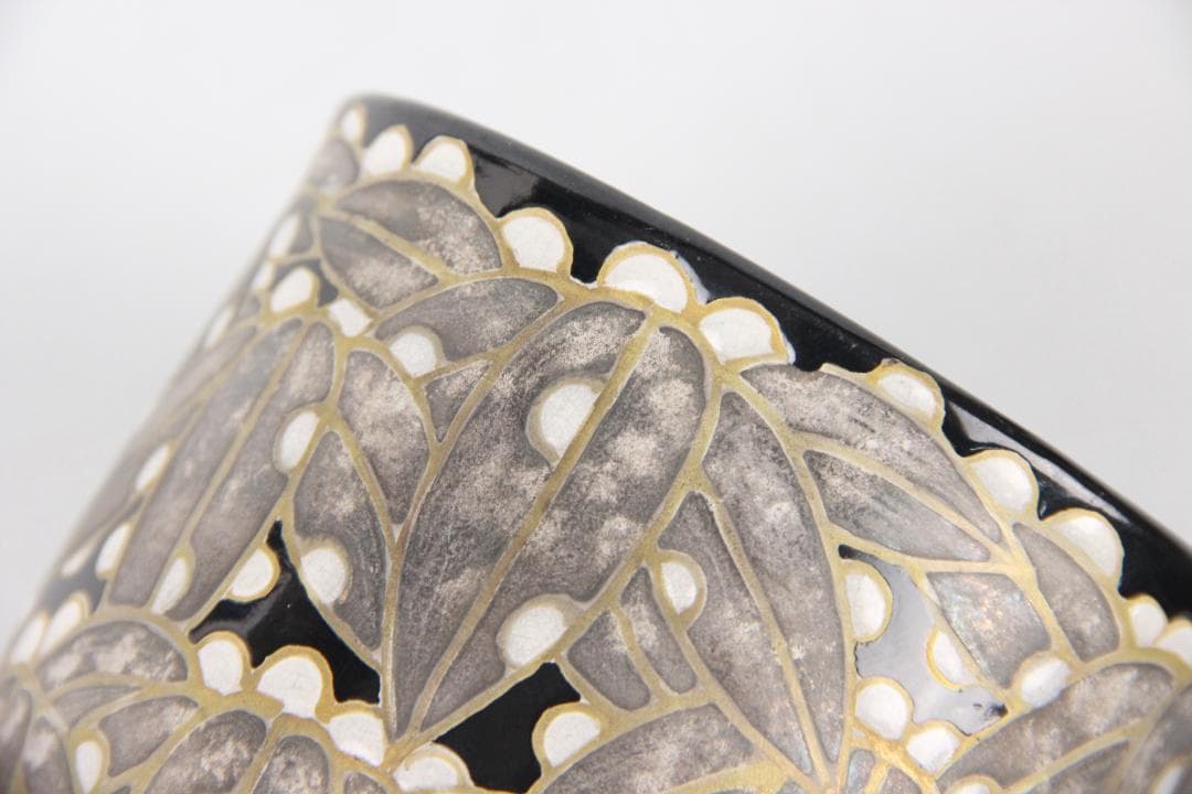 京焼 八世乾山 山本如仙作品 笹 雪笹絵 共箱 茶道具