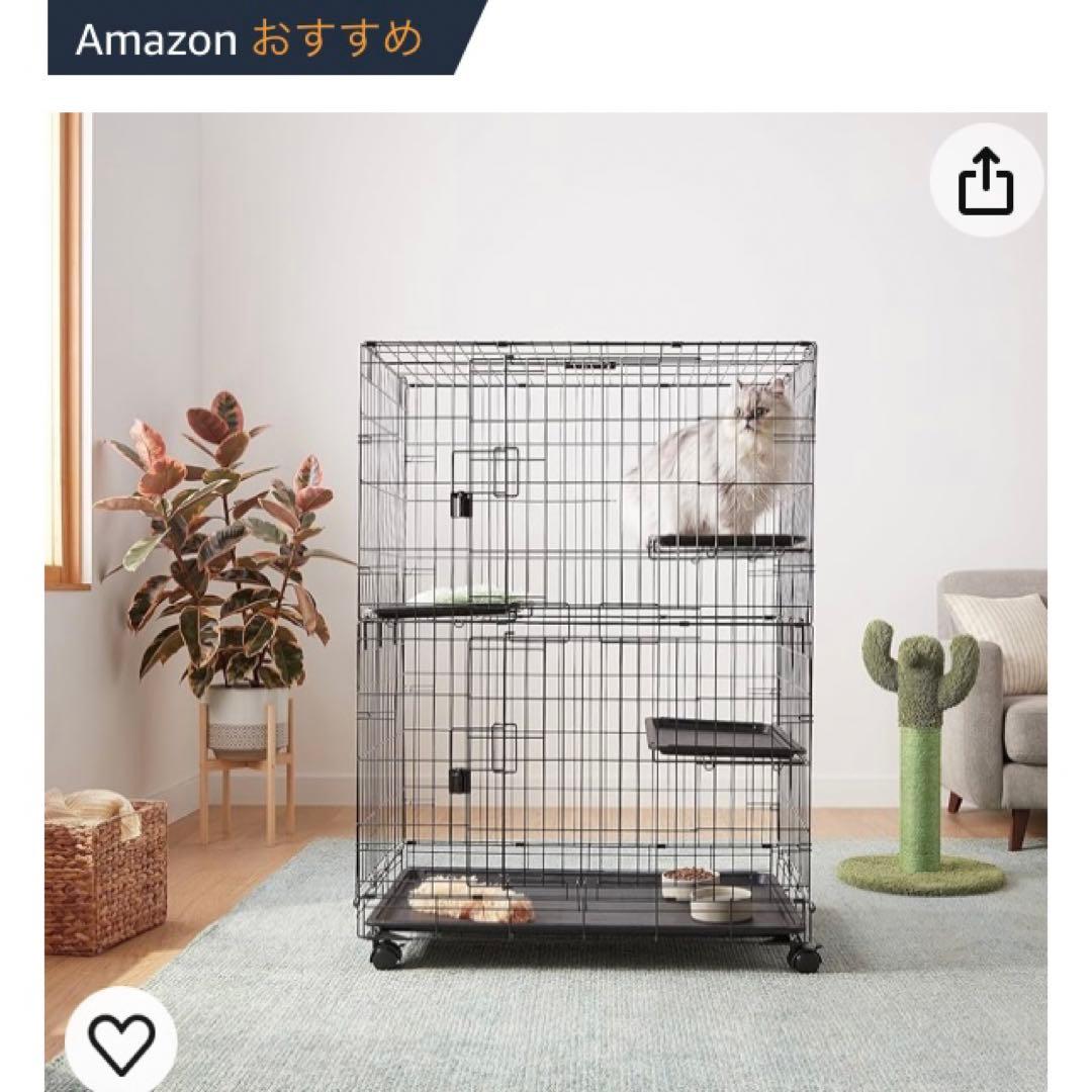 Amazon Basics 3段キャットケージ｜Amazon.co.jp: Amazonベーシック 猫