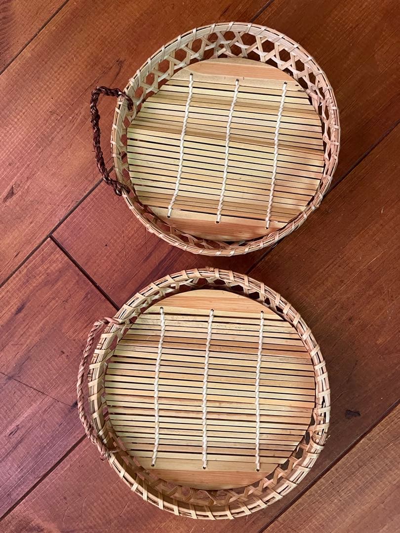 昭和レトロ　竹細工　まとめ売り　￼竹籠　茶托